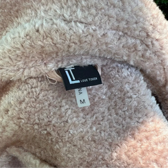 Love Token Natasha Faux Suede Sherpa Moto Jacket Medium - Picture 9 of 12